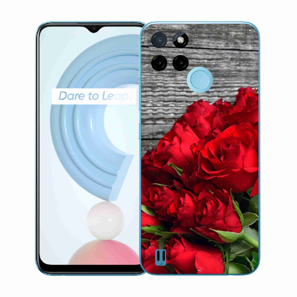Gélový kryt mmCase na Realme C21Y/C25Y - červené ruže