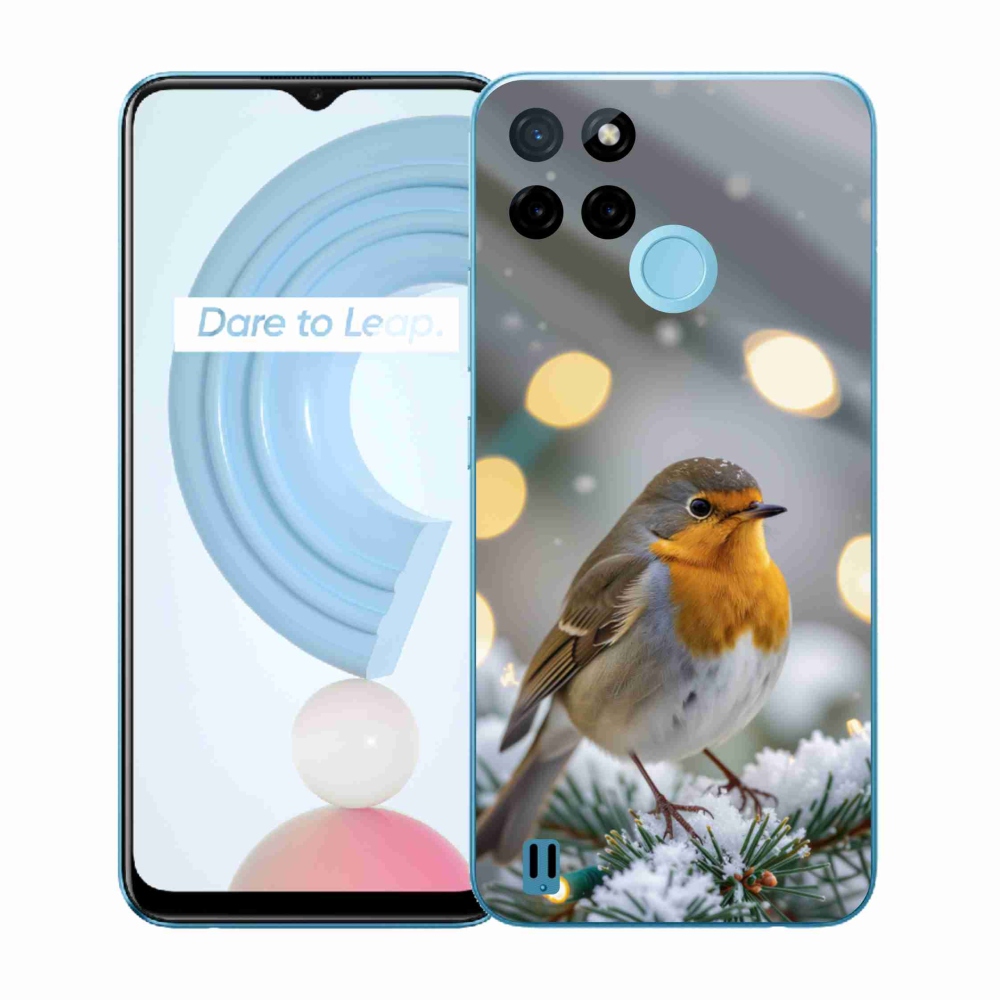 Gélový kryt mmCase na Realme C21Y/C25Y - červienka v zime