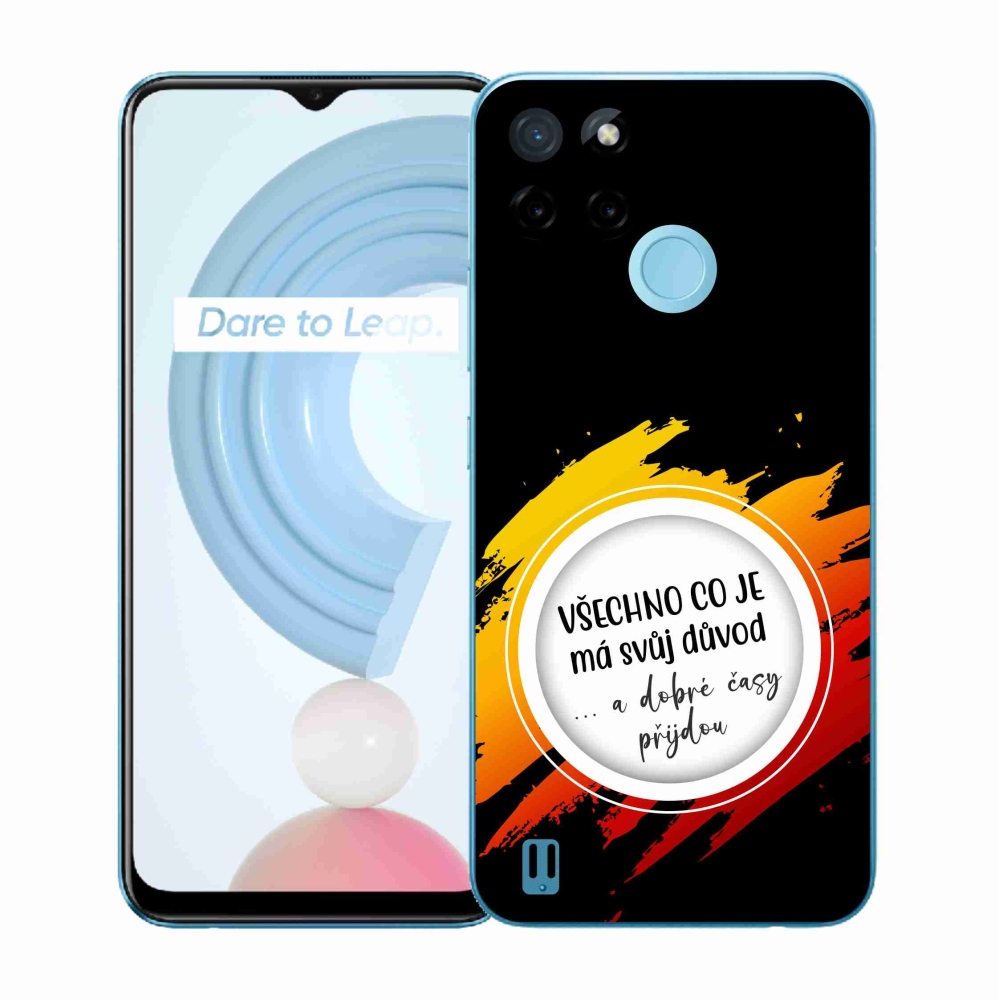 Gélový kryt mmCase na Realme C21Y/C25Y - citát 3 čierne pozadie