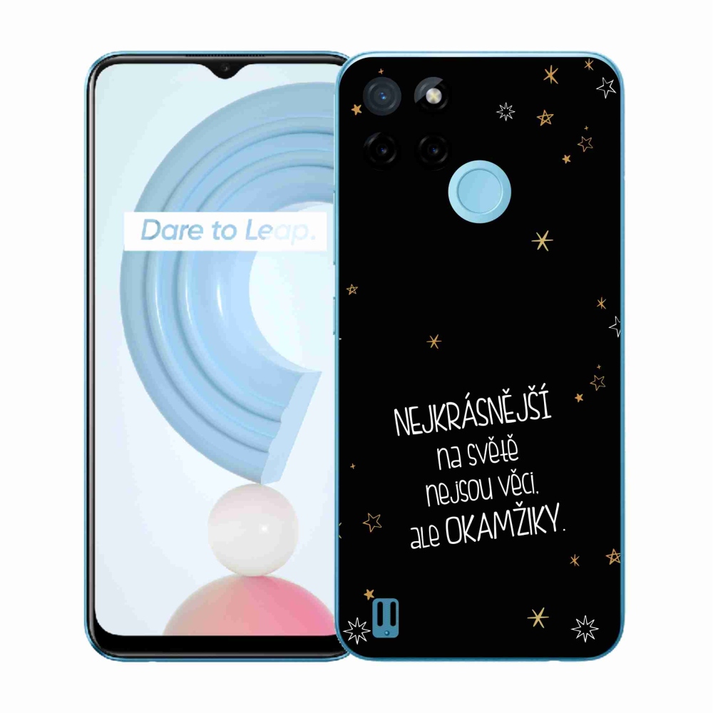 Gélový kryt mmCase na Realme C21Y/C25Y - citát 4 čierne pozadie