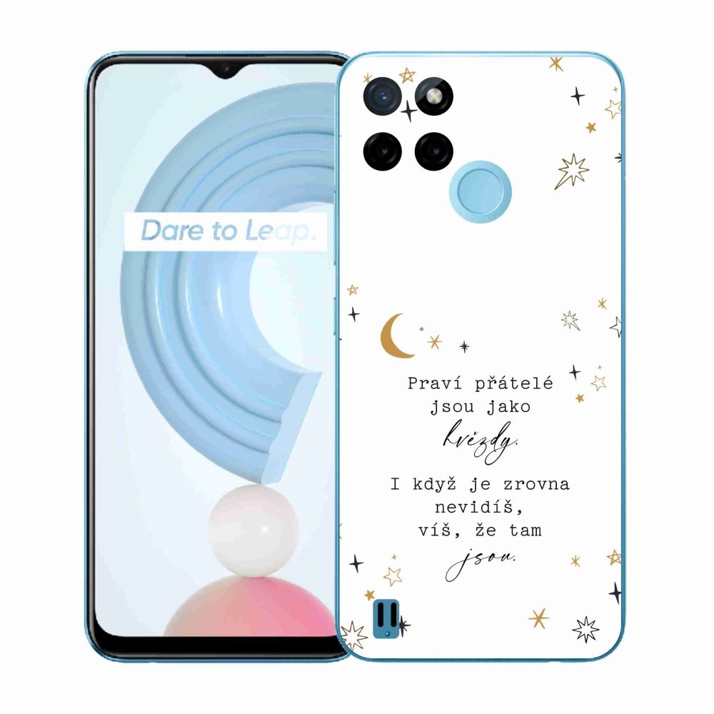 Gélový kryt mmCase na Realme C21Y/C25Y - citát 6 biele pozadie