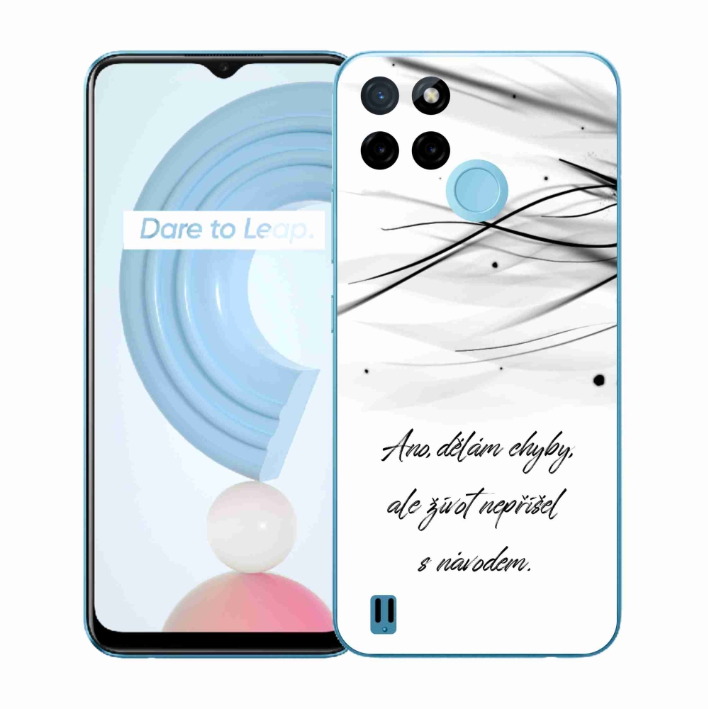 Gélový kryt mmCase na Realme C21Y/C25Y - citát biele pozadie