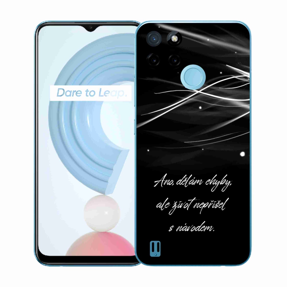 Gélový kryt mmCase na Realme C21Y/C25Y - citát čierne pozadie
