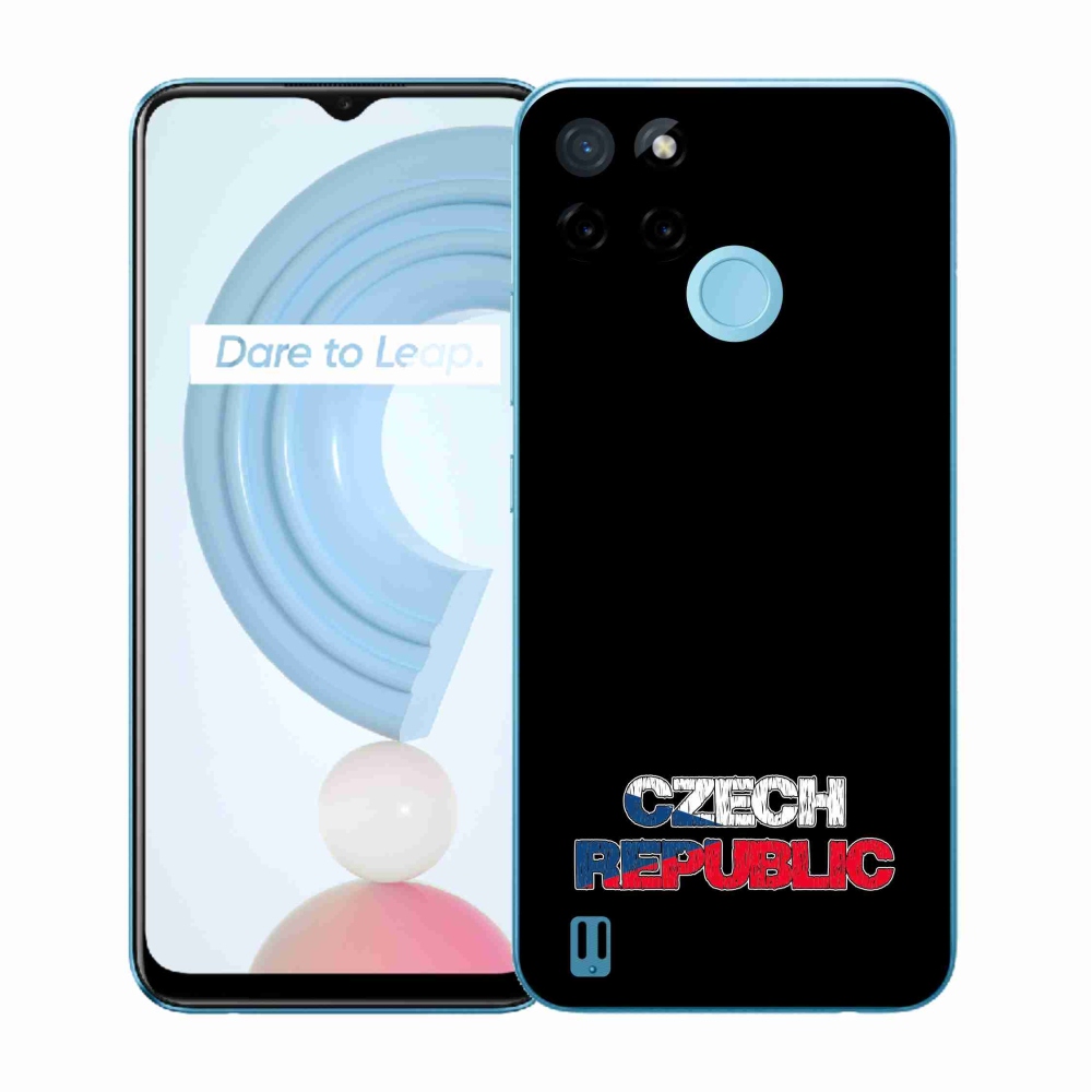 Gélový kryt mmCase na Realme C21Y/C25Y - Czech Republic čierne pozadie