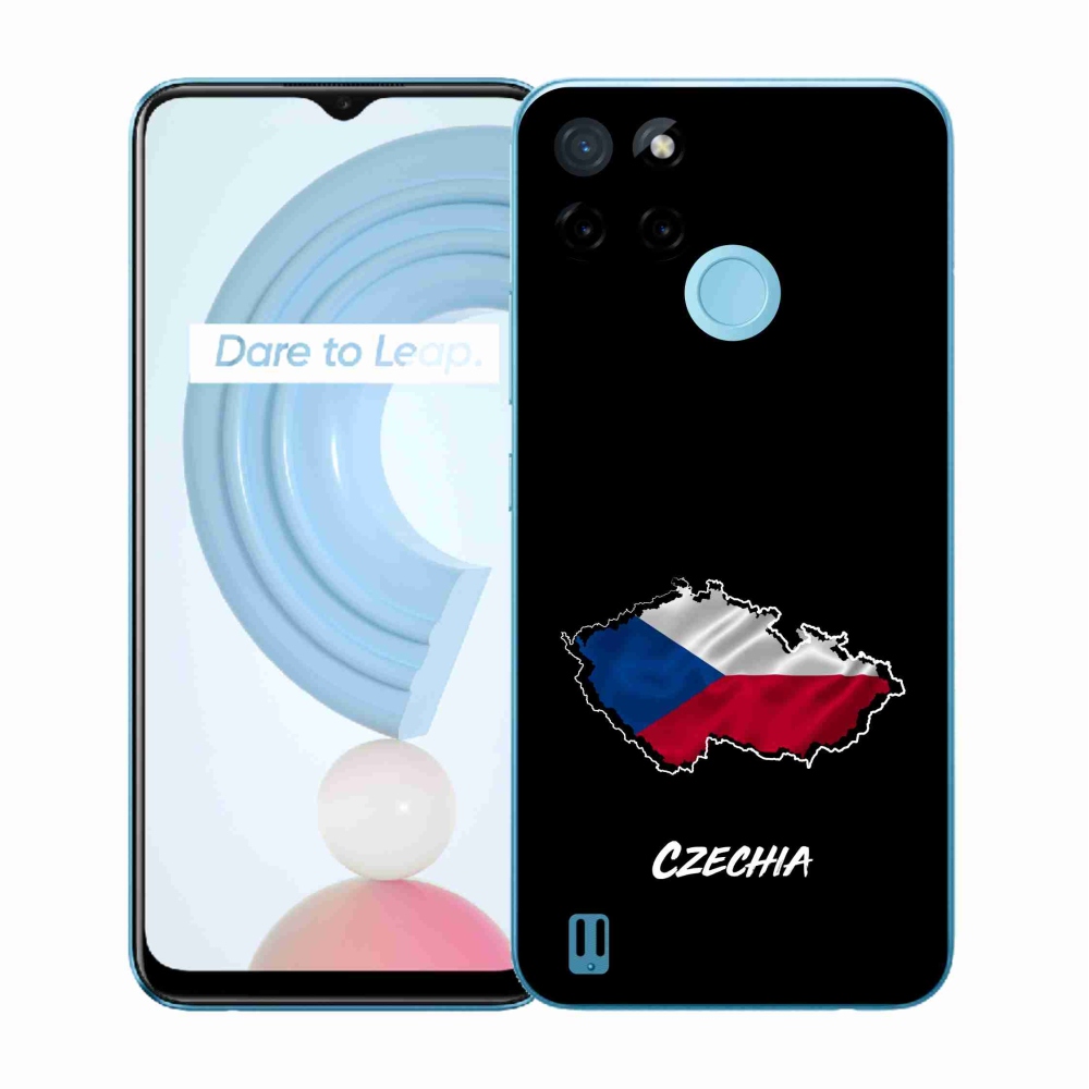 Gélový kryt mmCase na Realme C21Y/C25Y - Czechia čierne pozadie