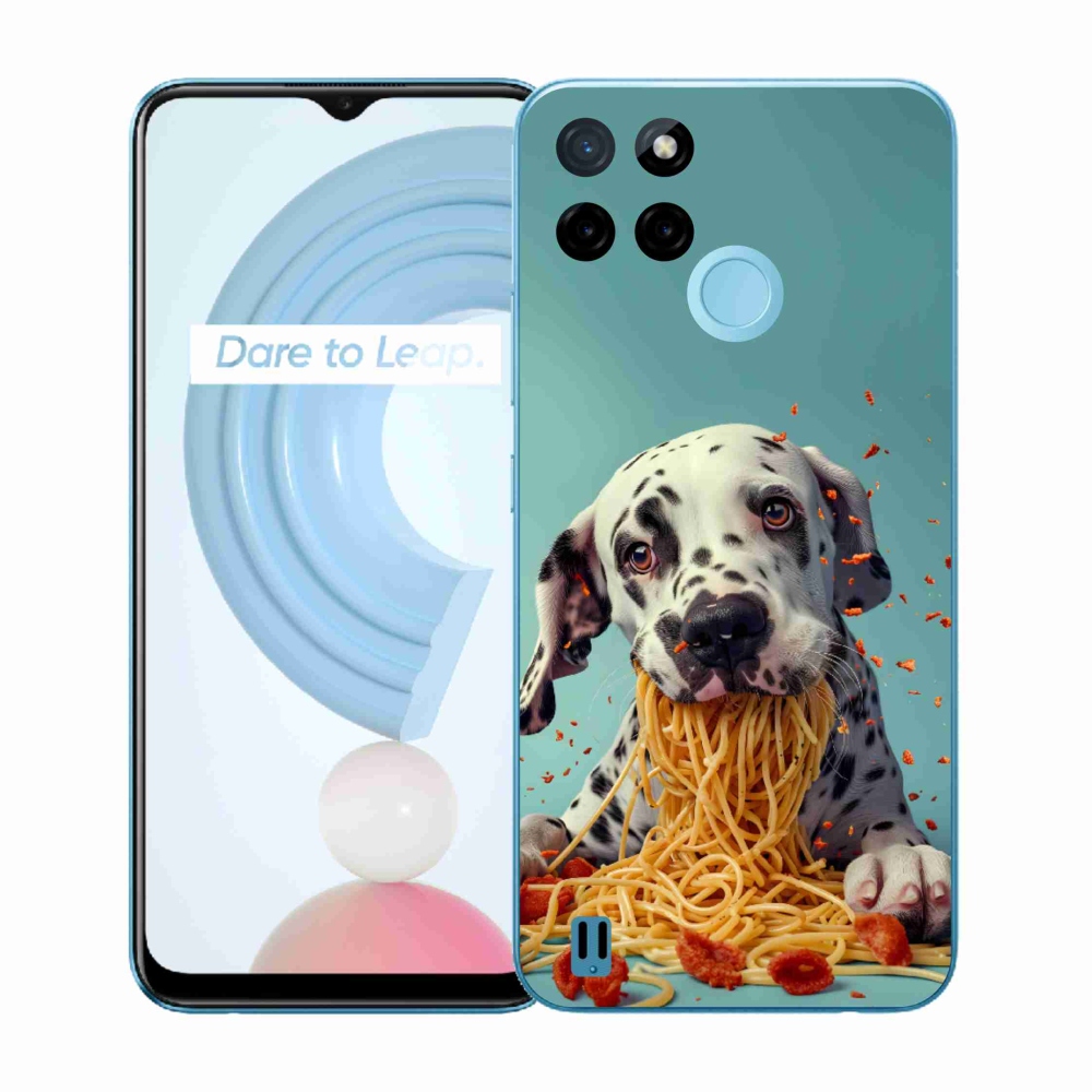 Gélový kryt mmCase na Realme C21Y/C25Y - dalmatín a špagety