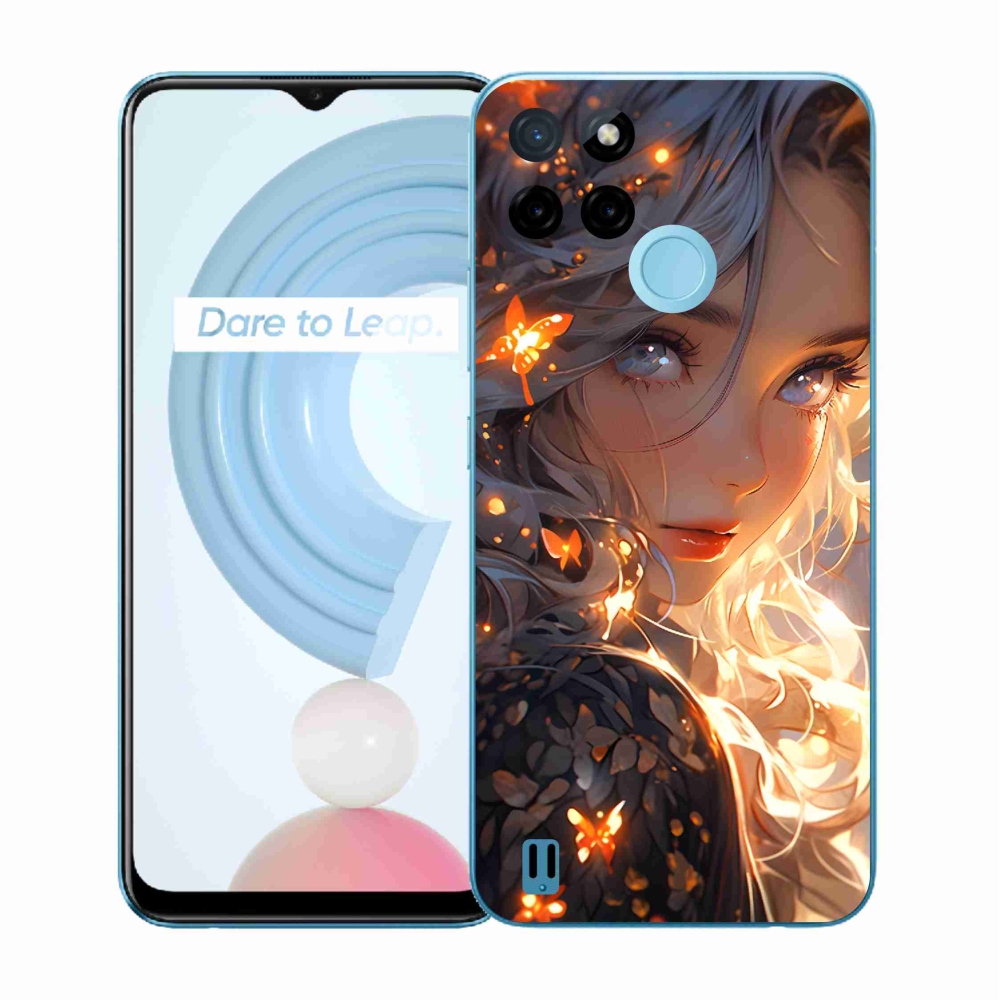 Gélový kryt mmCase na Realme C21Y/C25Y - dievča a motýle