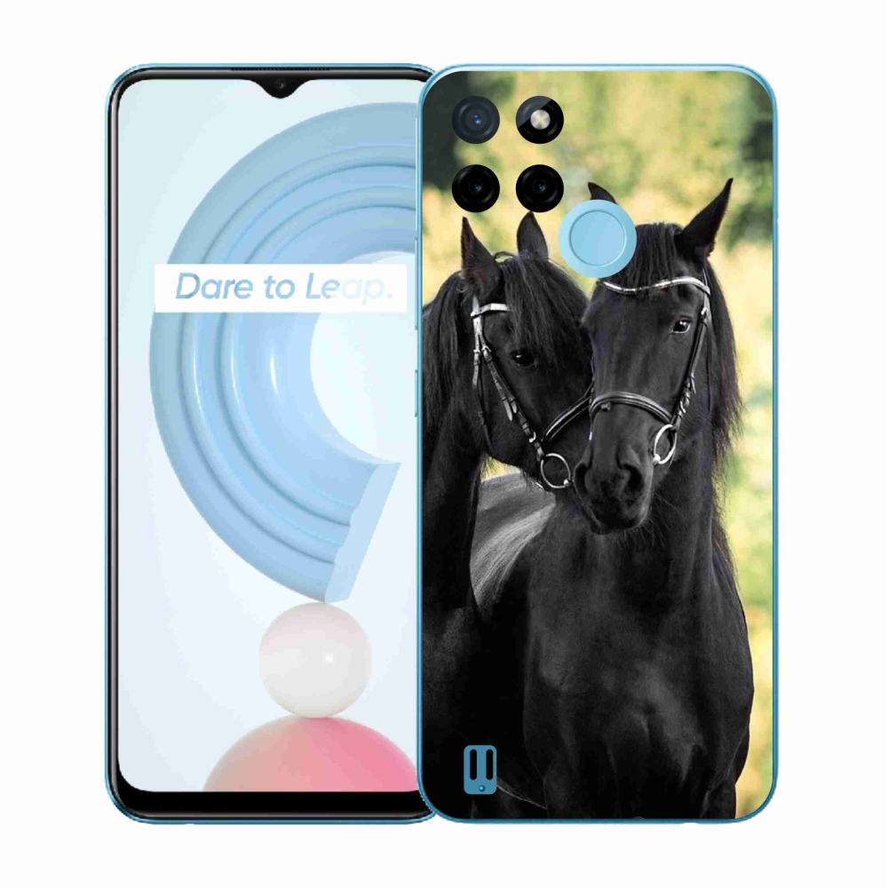 Gélový kryt mmCase na Realme C21Y/C25Y - dva čierne kone