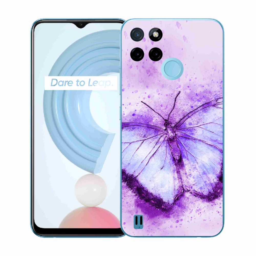 Gélový kryt mmCase na Realme C21Y/C25Y - fialový motýľ