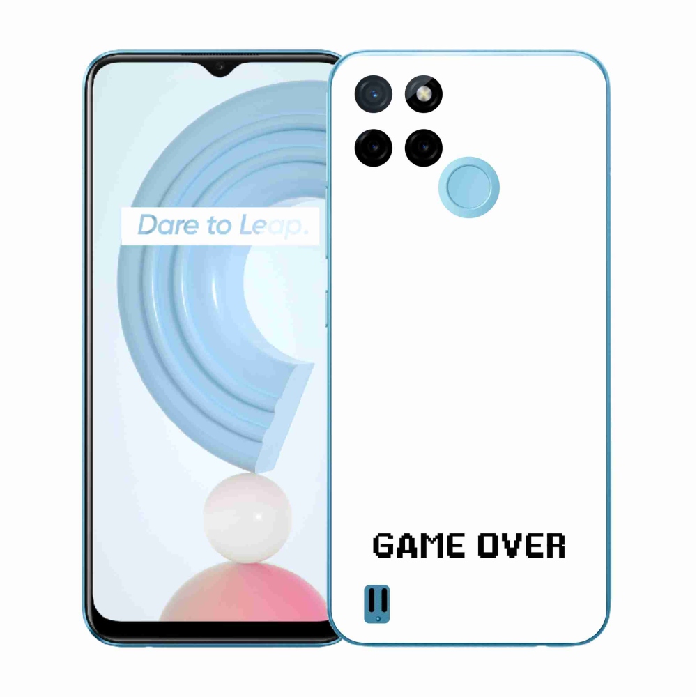 Gélový kryt mmCase na Realme C21Y/C25Y - game over biele pozadie