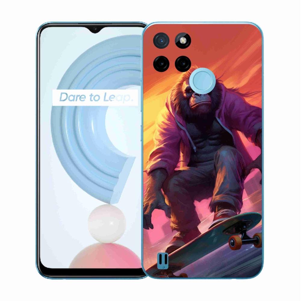 Gélový kryt mmCase na Realme C21Y/C25Y - gorila na skateboarde