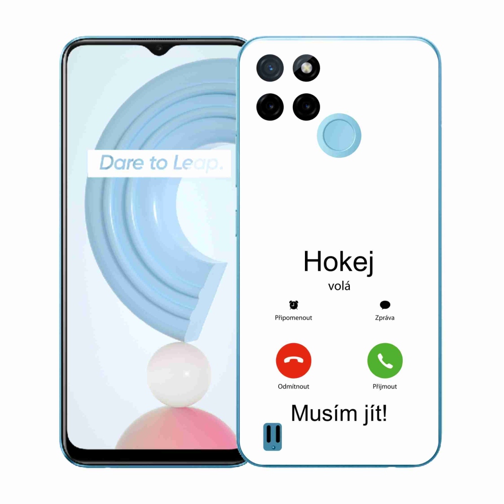 Gélový kryt mmCase na Realme C21Y/C25Y - hokej volá biele pozadie