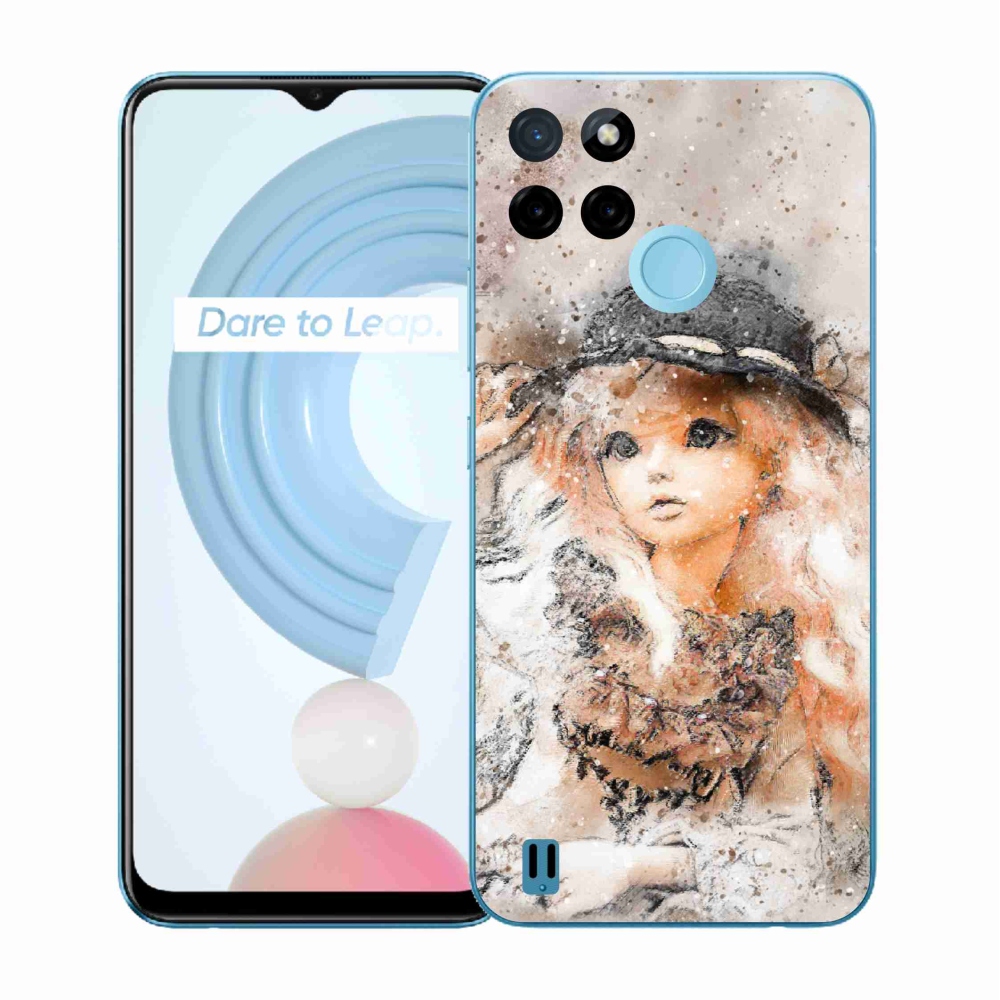 Gélový kryt mmCase na Realme C21Y/C25Y - dievčatko s klobúkom