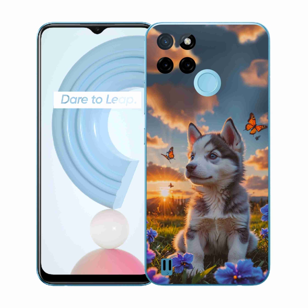 Gélový kryt mmCase na Realme C21Y/C25Y - husky pri západe slnka