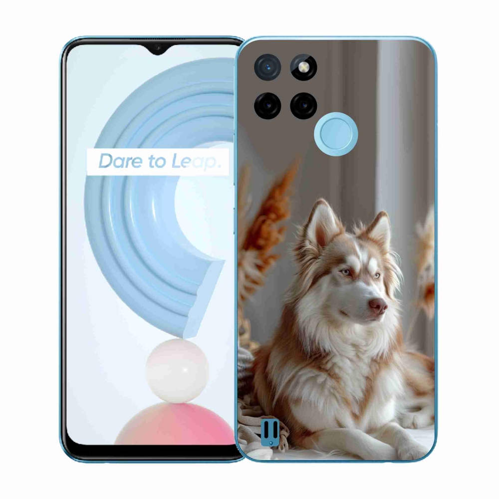 Gélový kryt mmCase na Realme C21Y/C25Y - pokojný sibírsky husky