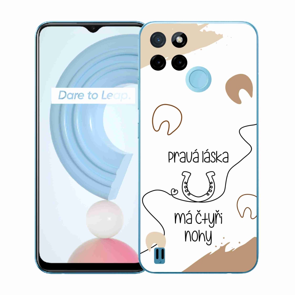 Gélový kryt mmCase na Realme C21Y/C25Y - konský motív biele pozadie
