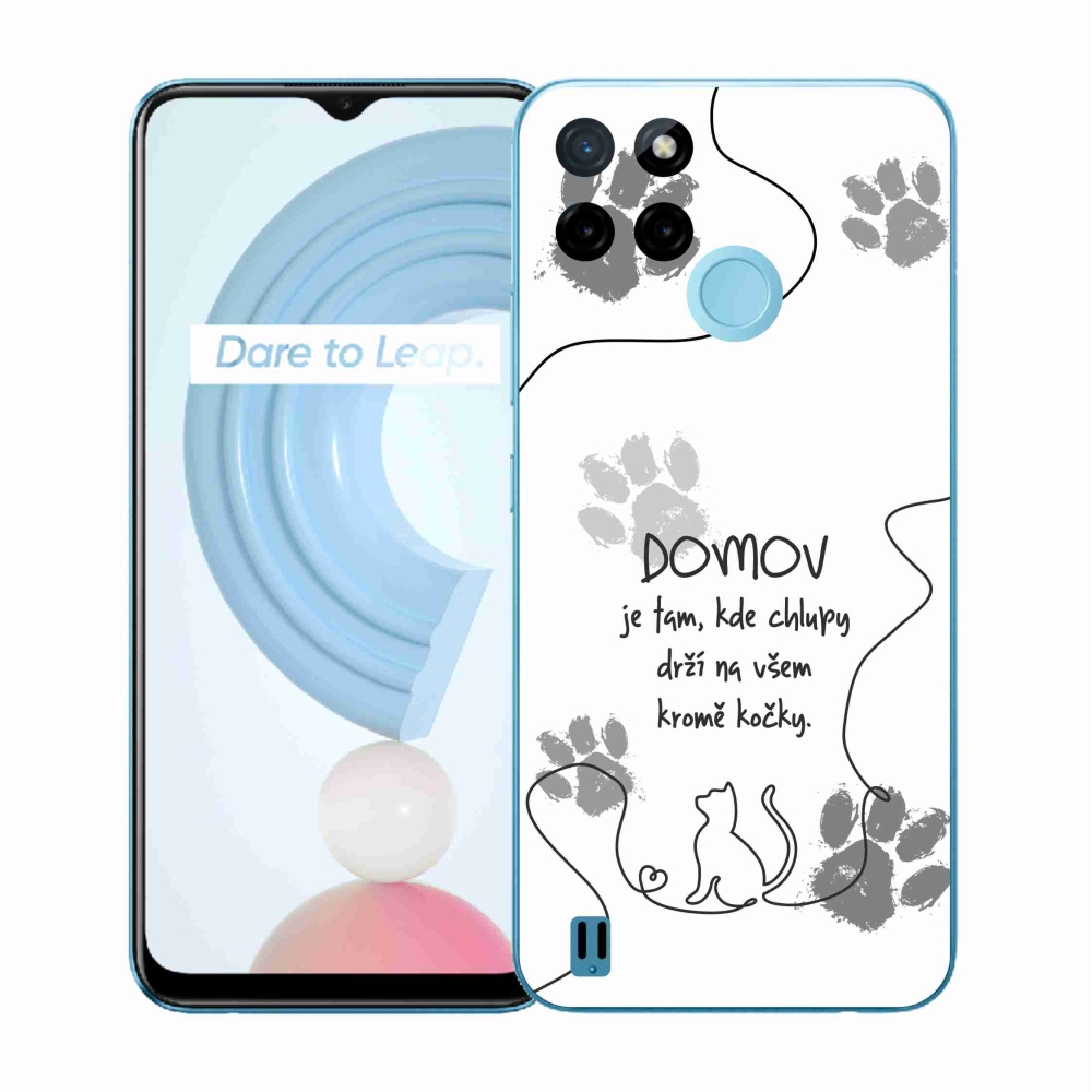 Gélový kryt mmCase na Realme C21Y/C25Y - mačacie motív biele pozadie