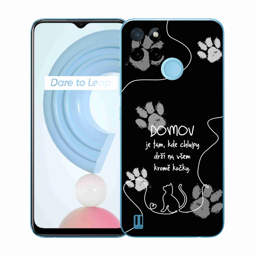 Gélový kryt mmCase na Realme C21Y/C25Y - mačacie motív čierne pozadie