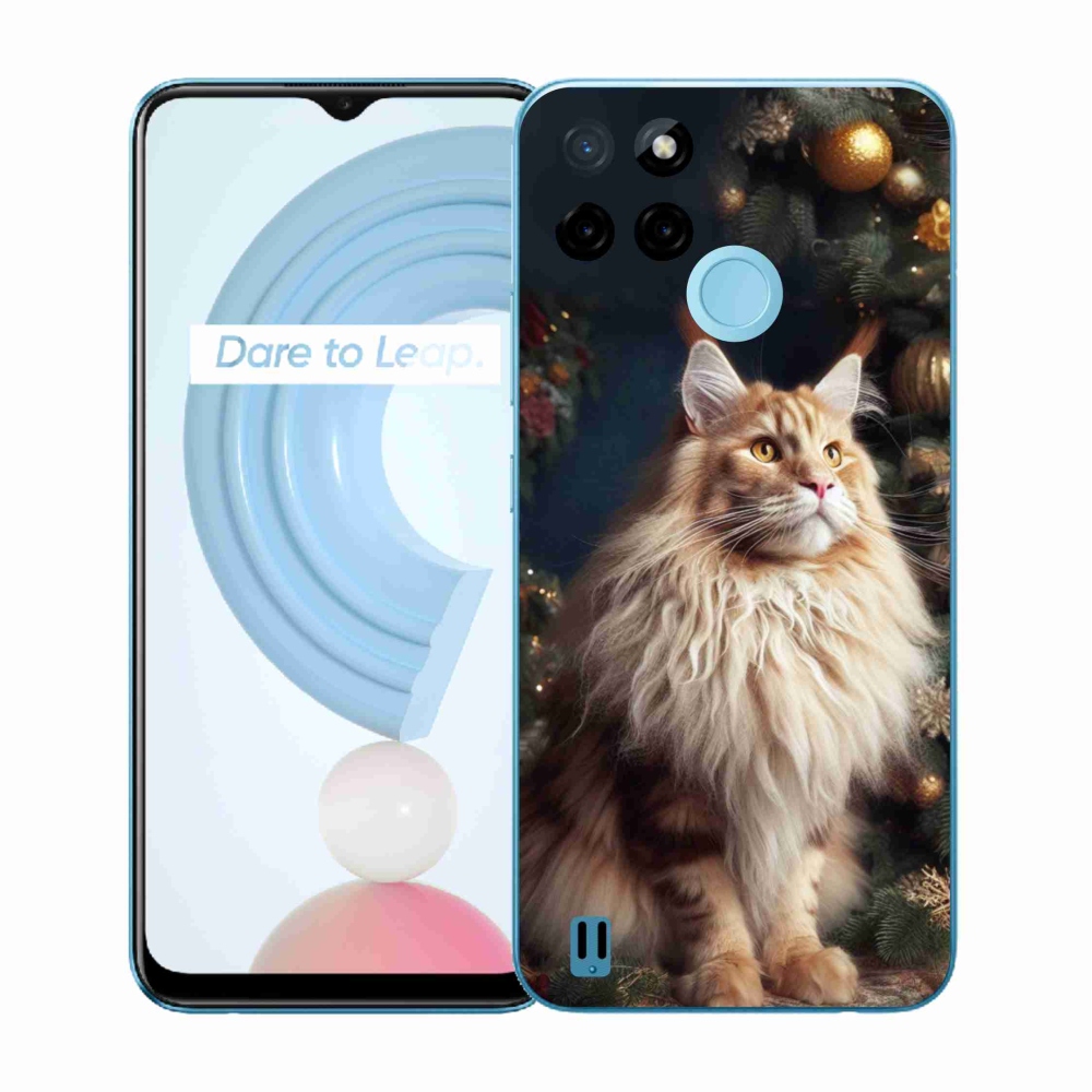 Gélový kryt mmCase na Realme C21Y/C25Y - mačka pri stromčeku
