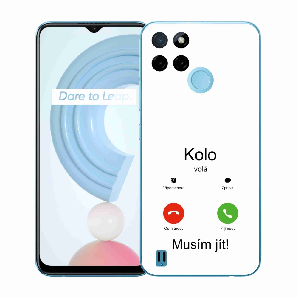 Gélový kryt mmCase na Realme C21Y/C25Y - koleso volá biele pozadie