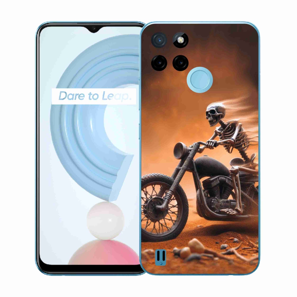 Gélový kryt mmCase na Realme C21Y/C25Y - kostra na motorke