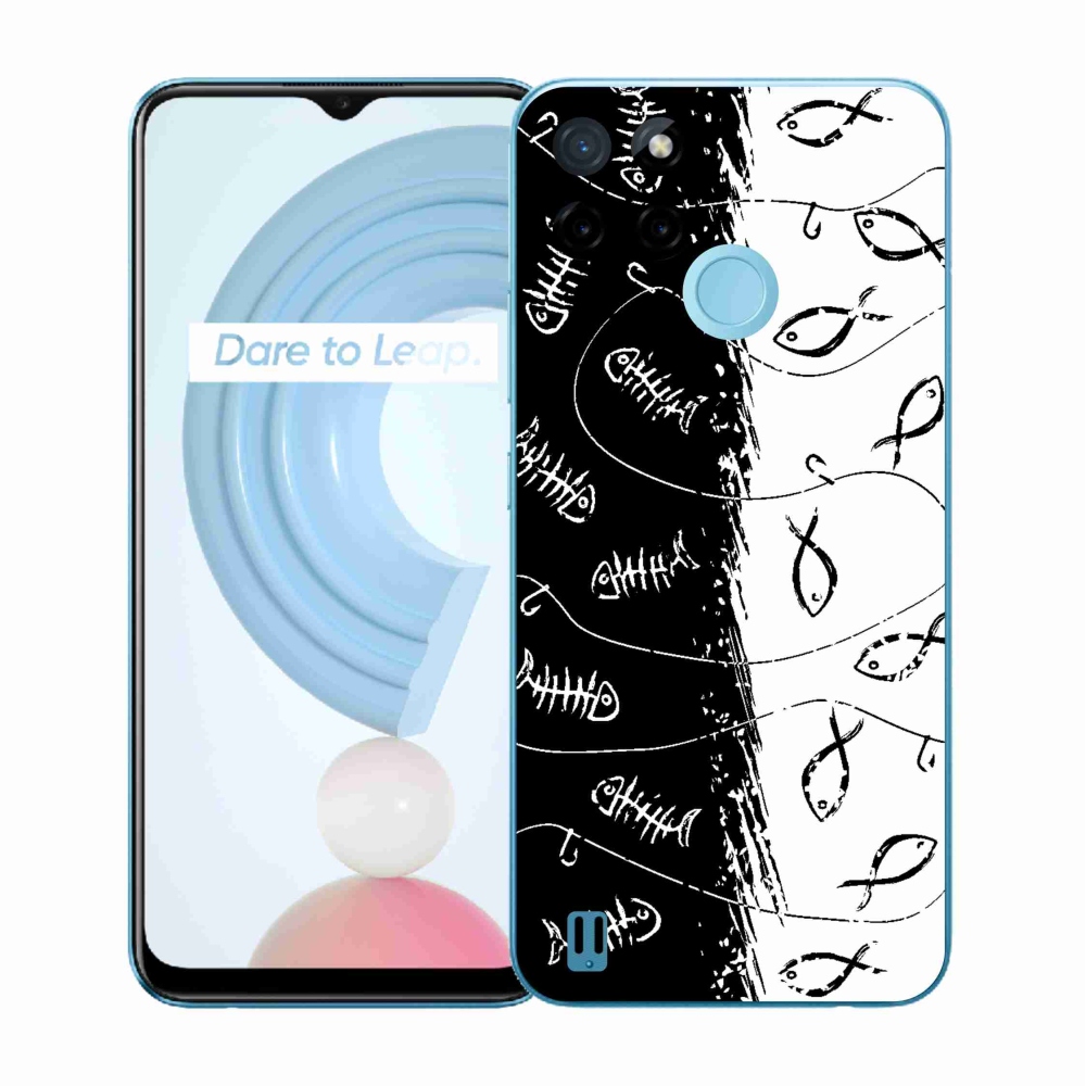 Gélový kryt mmCase na Realme C21Y/C25Y - kostry a rybky