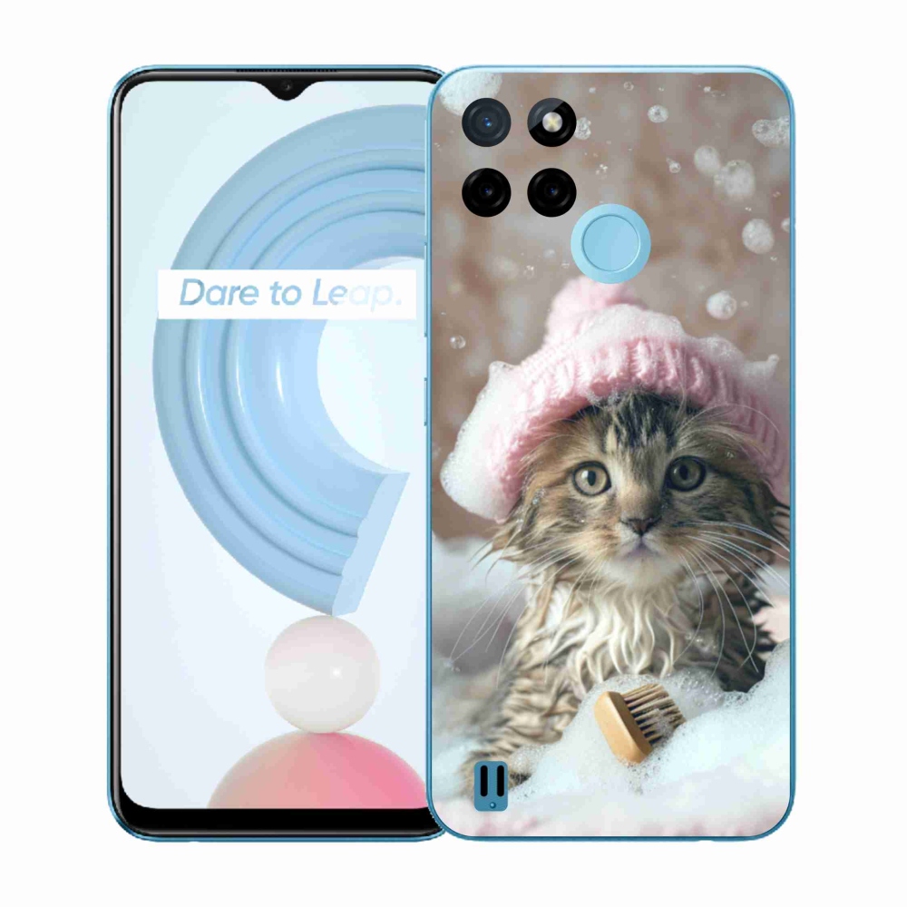 Gélový kryt mmCase na Realme C21Y/C25Y - mačiatko a kúpeľ