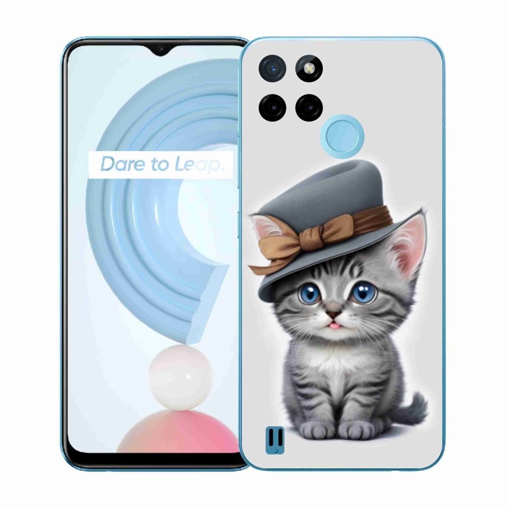 Gélový kryt mmCase na Realme C21Y/C25Y - mačiatko s klobúkom