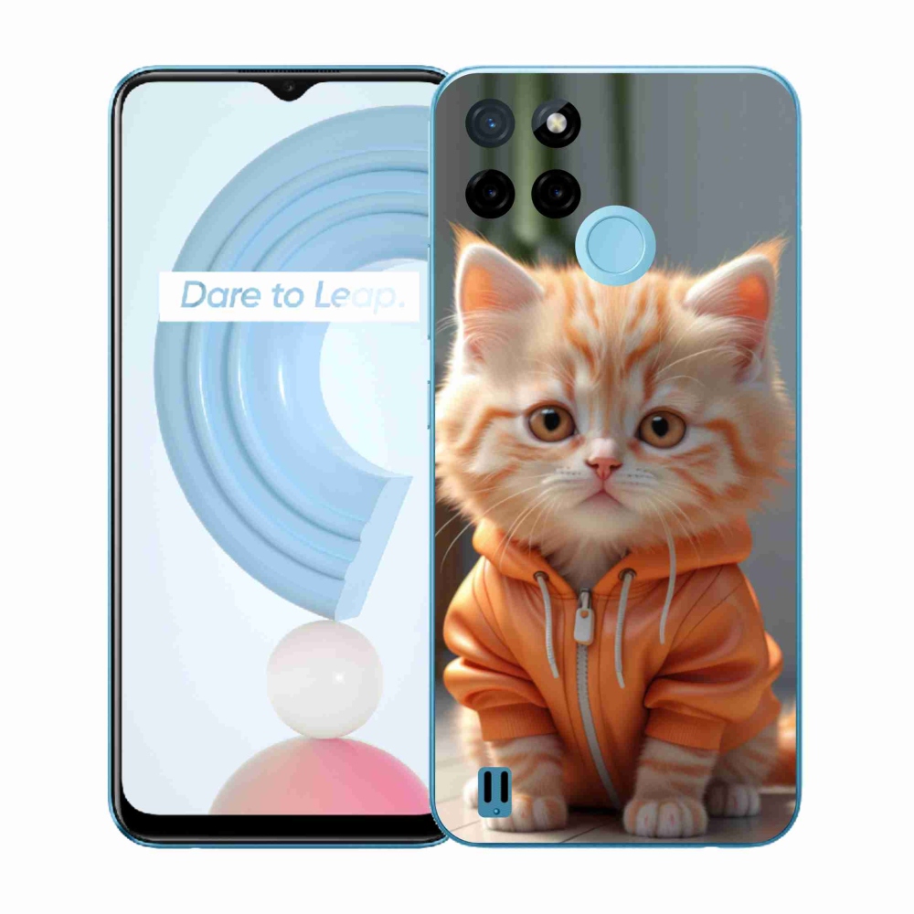 Gélový kryt mmCase na Realme C21Y/C25Y - mačiatko v mikine