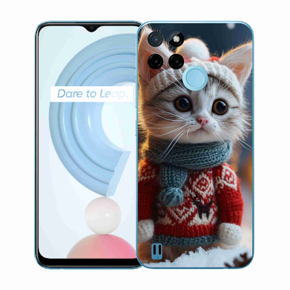 Gélový kryt mmCase na Realme C21Y/C25Y - mačiatko vo svetri