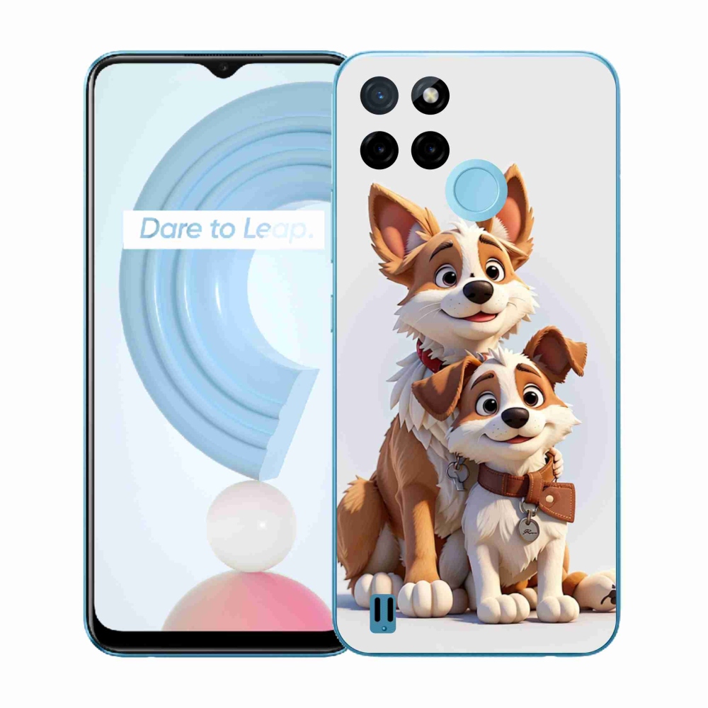 Gélový kryt mmCase na Realme C21Y/C25Y - kreslenie psy
