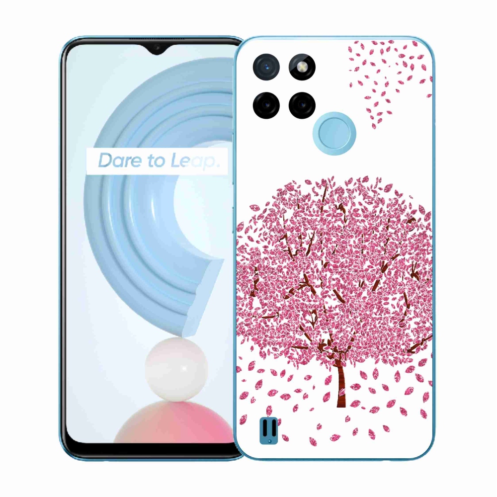 Gélový kryt mmCase na Realme C21Y/C25Y - kreslený strom s listami