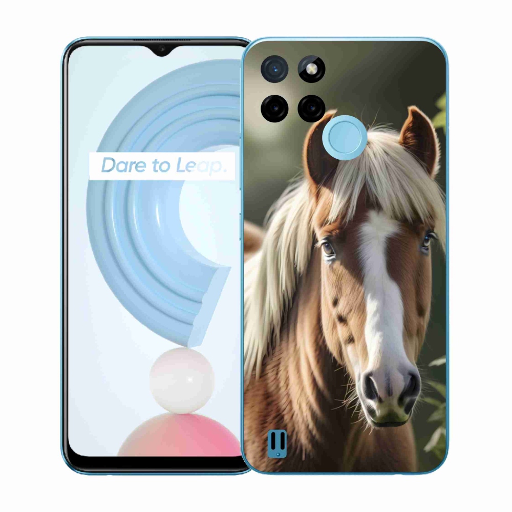 Gélový kryt mmCase na Realme C21Y/C25Y - kôň so svetlou hrivou