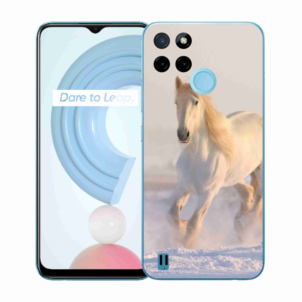Gélový kryt mmCase na Realme C21Y/C25Y - kôň v snehu