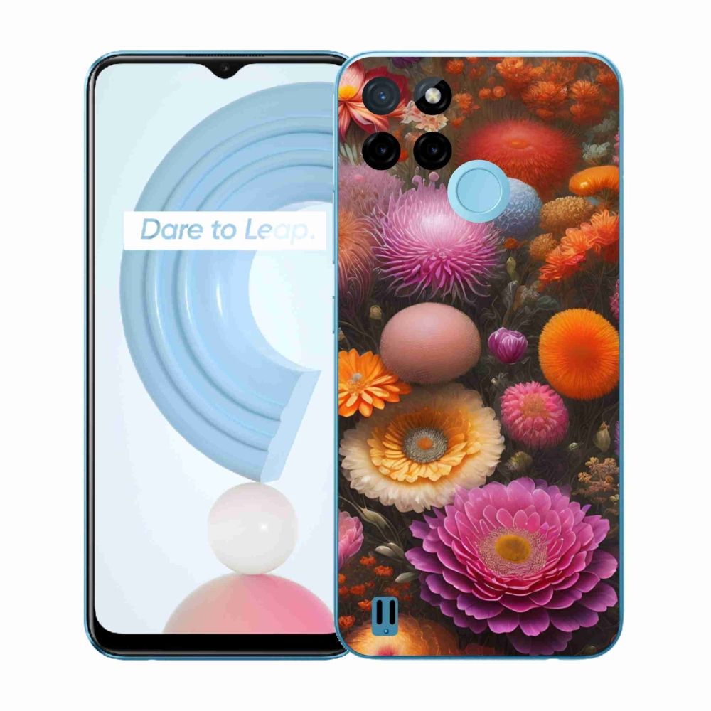Gélový kryt mmCase na Realme C21Y/C25Y - kvetinová kompozícia