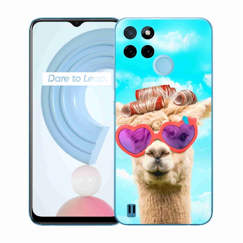Gélový kryt mmCase na Realme C21Y/C25Y - lama s okuliarmi