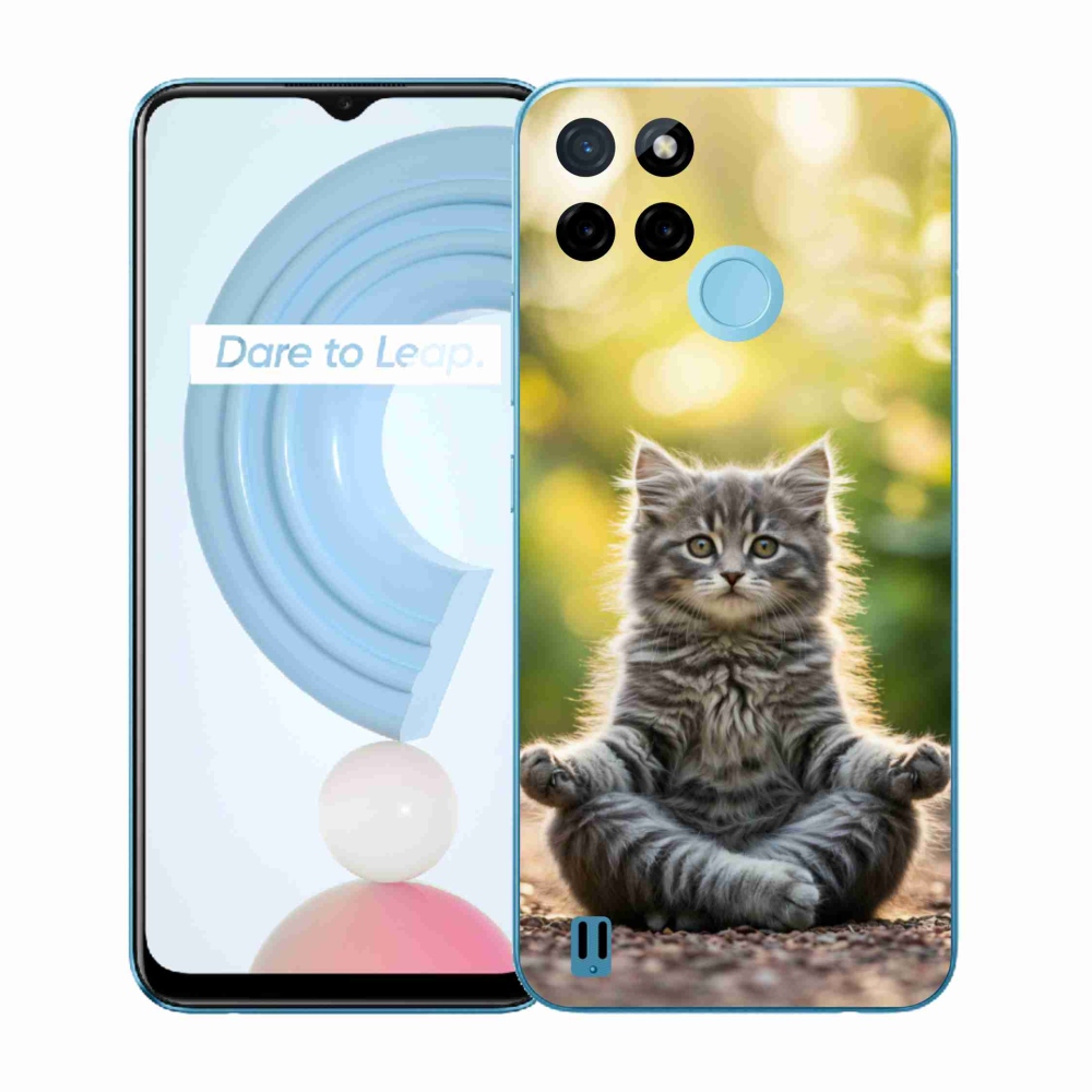 Gélový kryt mmCase na Realme C21Y/C25Y - meditujúce mačiatko