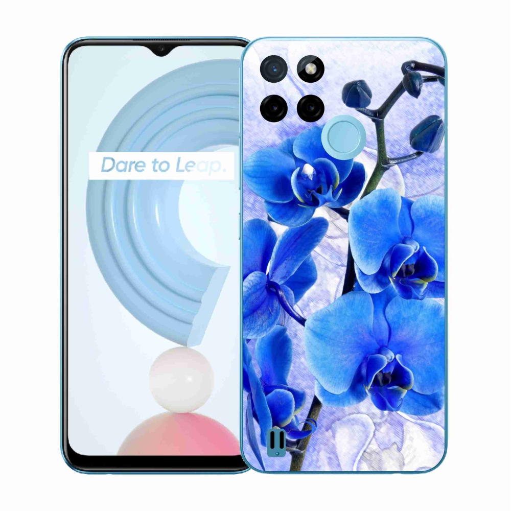 Gélový kryt mmCase na Realme C21Y/C25Y - modré kvety