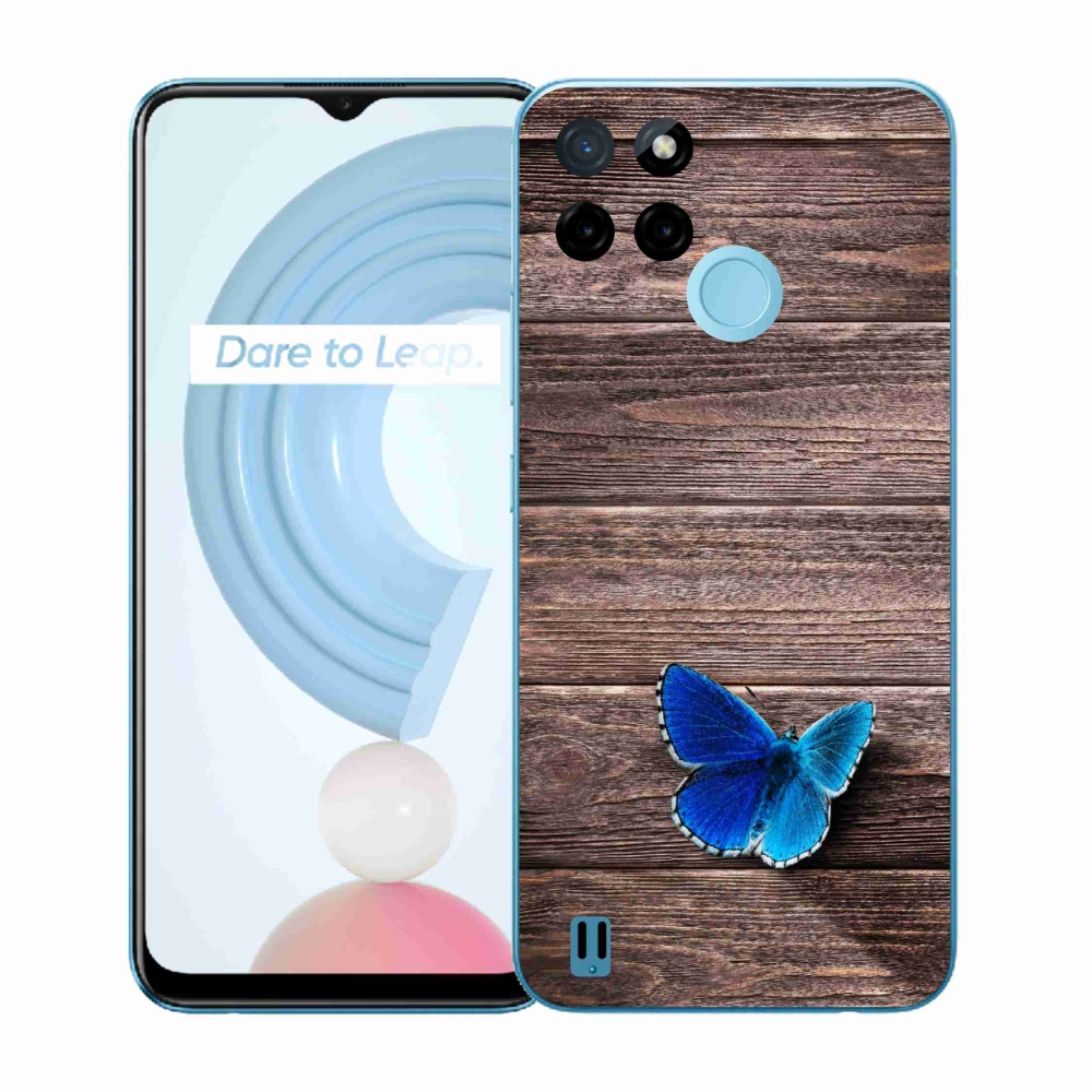 Gélový kryt mmCase na Realme C21Y/C25Y - modrý motýľ 1