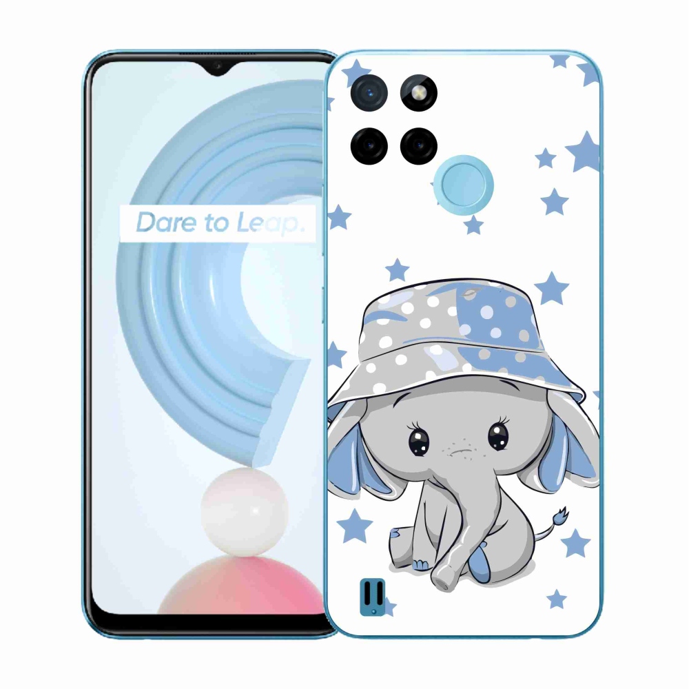 Gélový kryt mmCase na Realme C21Y/C25Y - modrý slon