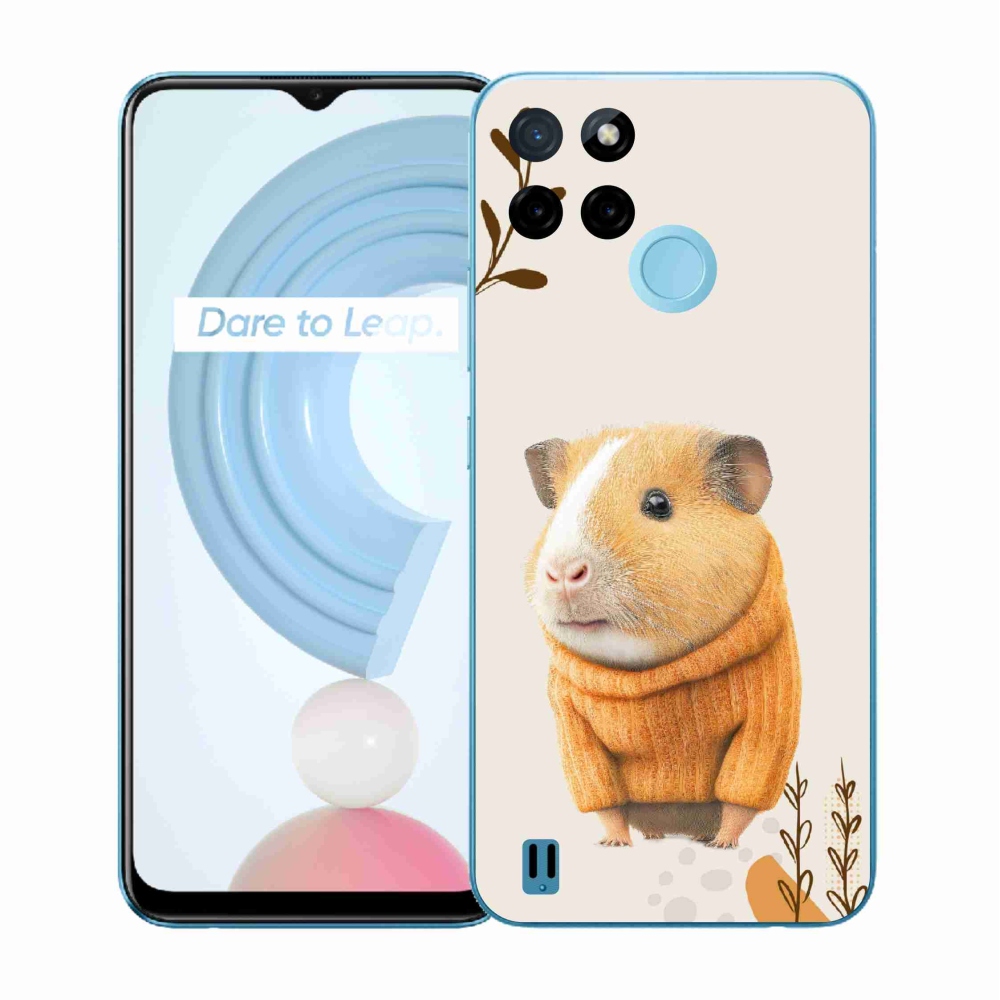 Gélový kryt mmCase na Realme C21Y/C25Y - morča vo svetri