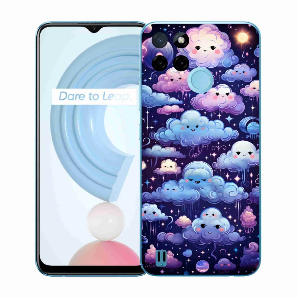 Gélový kryt mmCase na Realme C21Y/C25Y - mráčiky