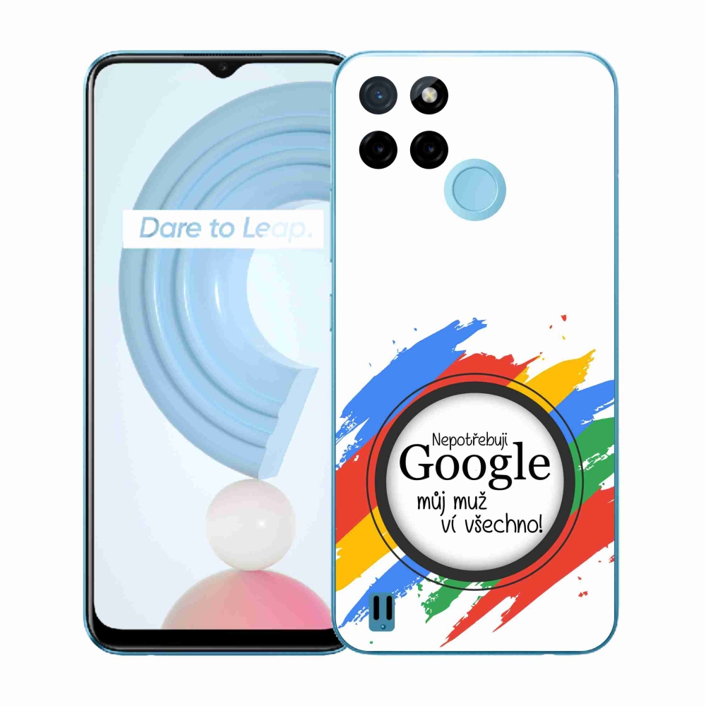 Gélový kryt mmCase na Realme C21Y/C25Y - muž vie všetko biele pozadie