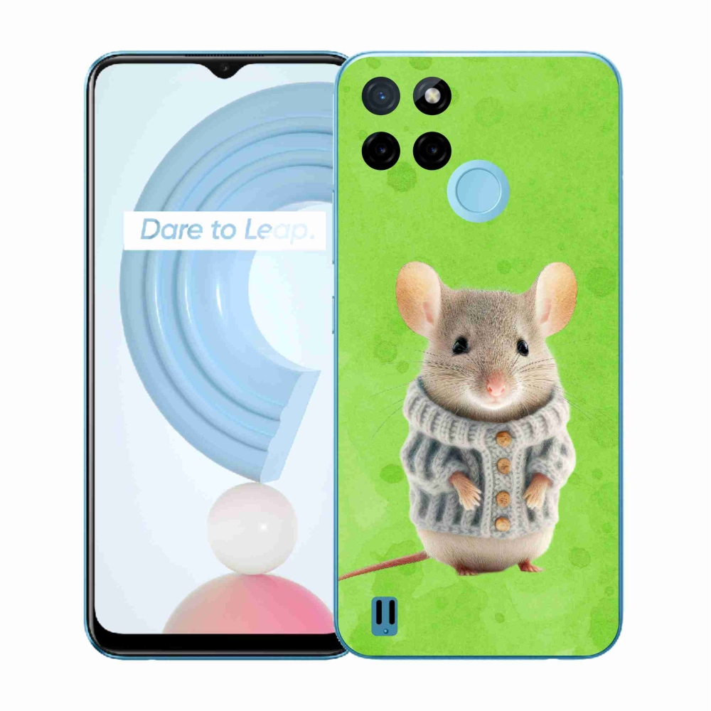 Gélový kryt mmCase na Realme C21Y/C25Y - myška vo svetri