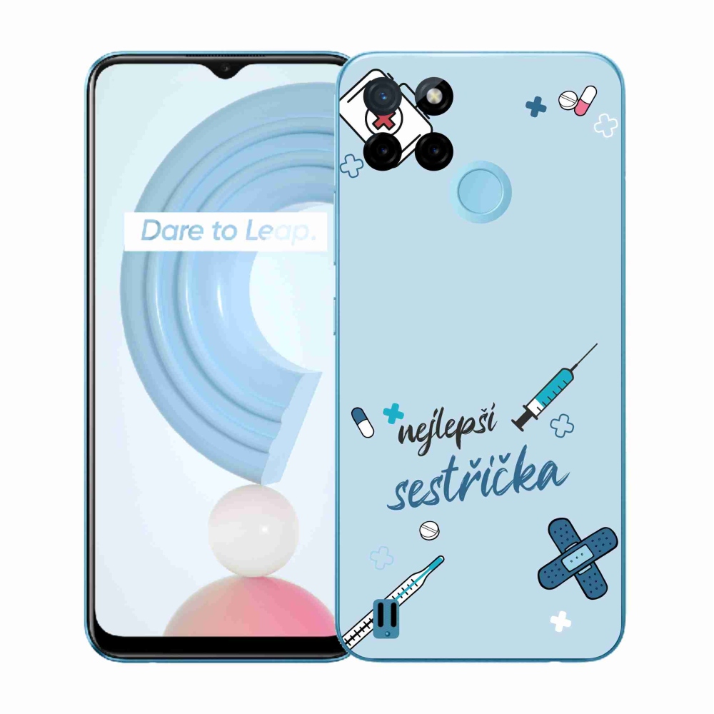 Gélový kryt mmCase na Realme C21Y/C25Y - najlepšia sestrička modré pozadie