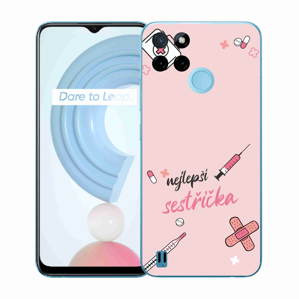 Gélový kryt mmCase na Realme C21Y/C25Y - najlepšia sestrička ružové pozadie