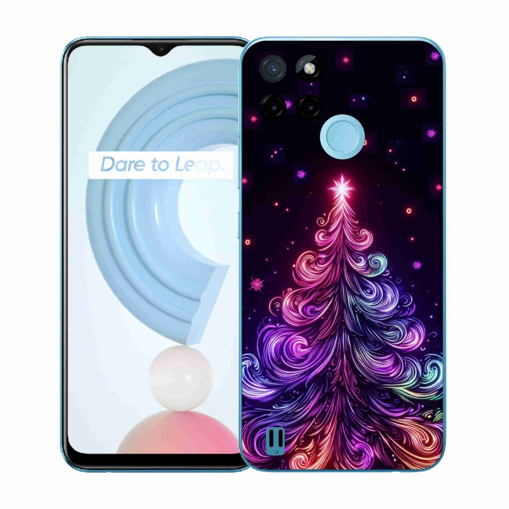 Gélový kryt mmCase na Realme C21Y/C25Y - neónový vianočný stromček 1
