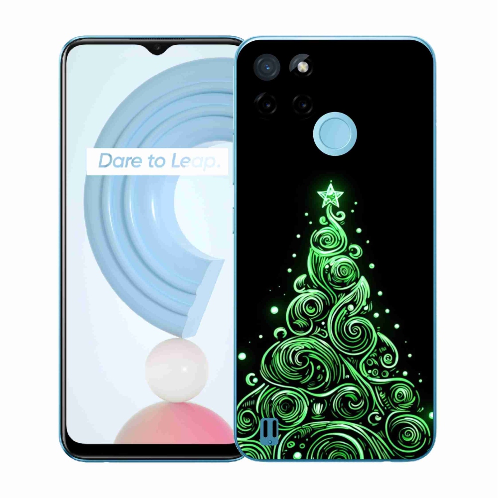Gélový kryt mmCase na Realme C21Y/C25Y - neónový vianočný stromček 3