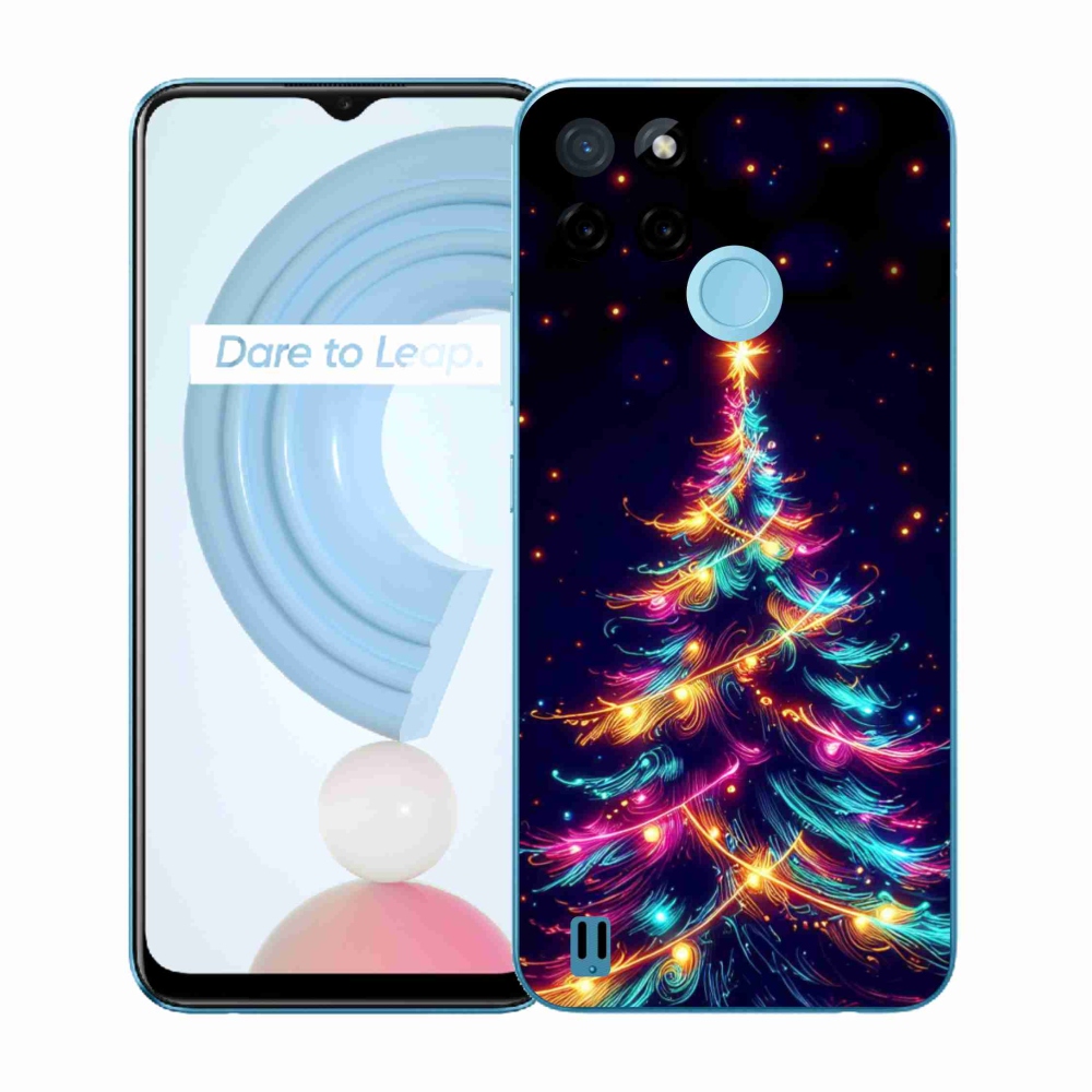 Gélový kryt mmCase na Realme C21Y/C25Y - neónový vianočný stromček