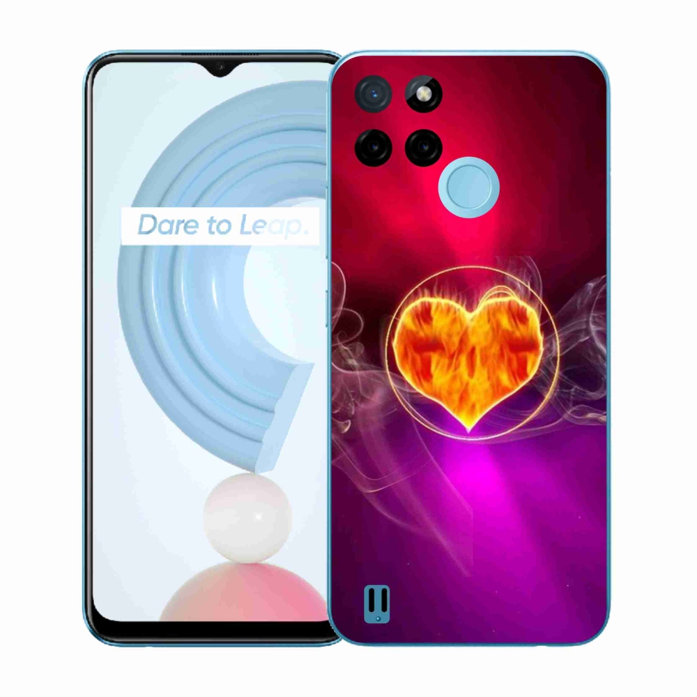 Gélový kryt mmCase na Realme C21Y/C25Y - ohnivé srdce